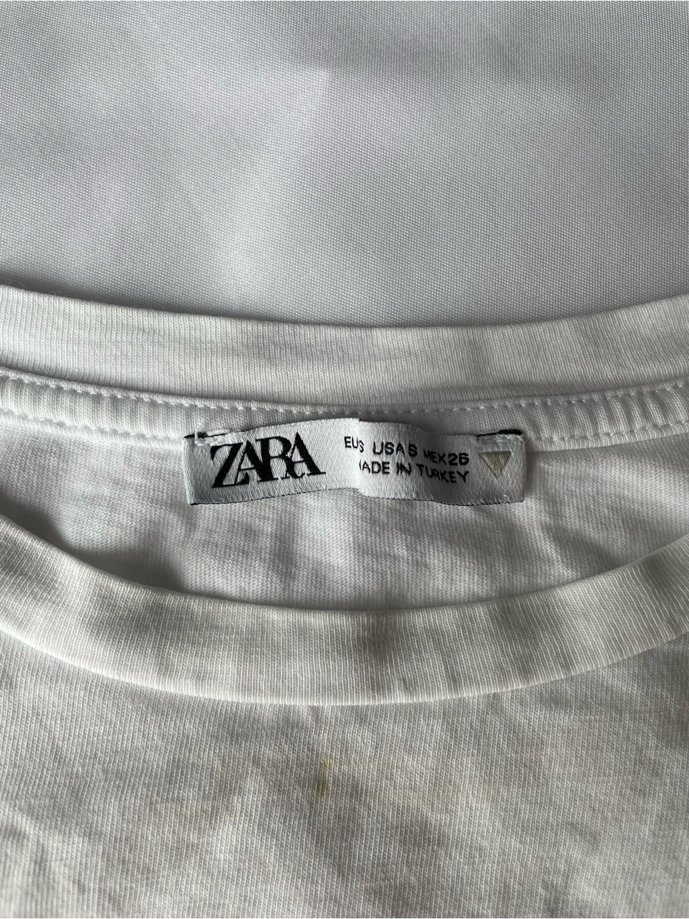 Zara White Short-Sleeve Tee With Side Ruched Ties View 3